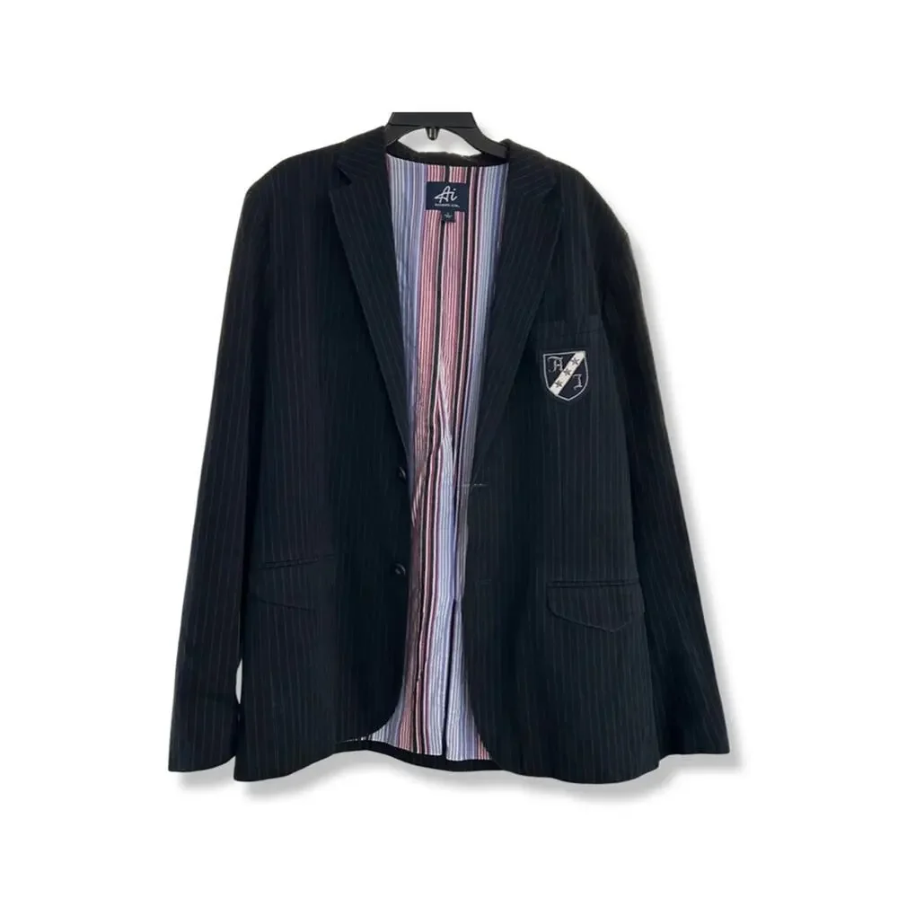 Authentic Icon Navy Pinstripe Blazer Large Sport Coat